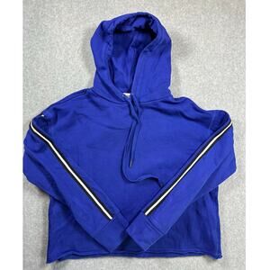 Evereve Cropped Hoodie Royal Blue Track Style Women's Medium